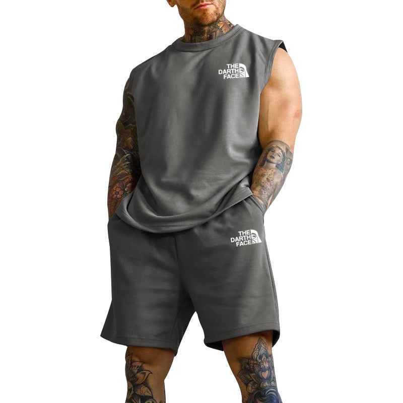 Sports Oversized Suit Short Sleeve T-shirt Suit Men's Clothing Casual Fashion Sportswear 2-piece Set