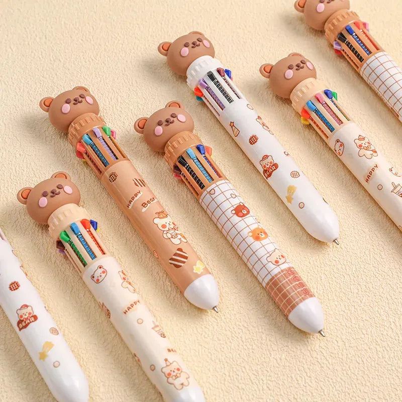 Ballpoint Pen Cartoon Bear 0.5mm Colorful Ink Gel Pens