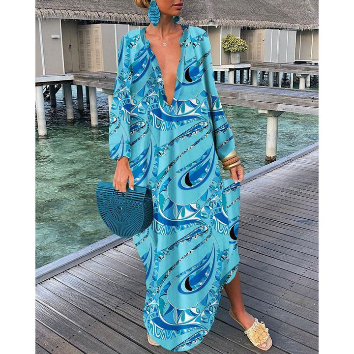 Long Dress for Women Loose Dresses Graphics Print Y2k Casual Punk Elegant Holiday Loose Autumn Gothic Vintage dresses - Jointcorp