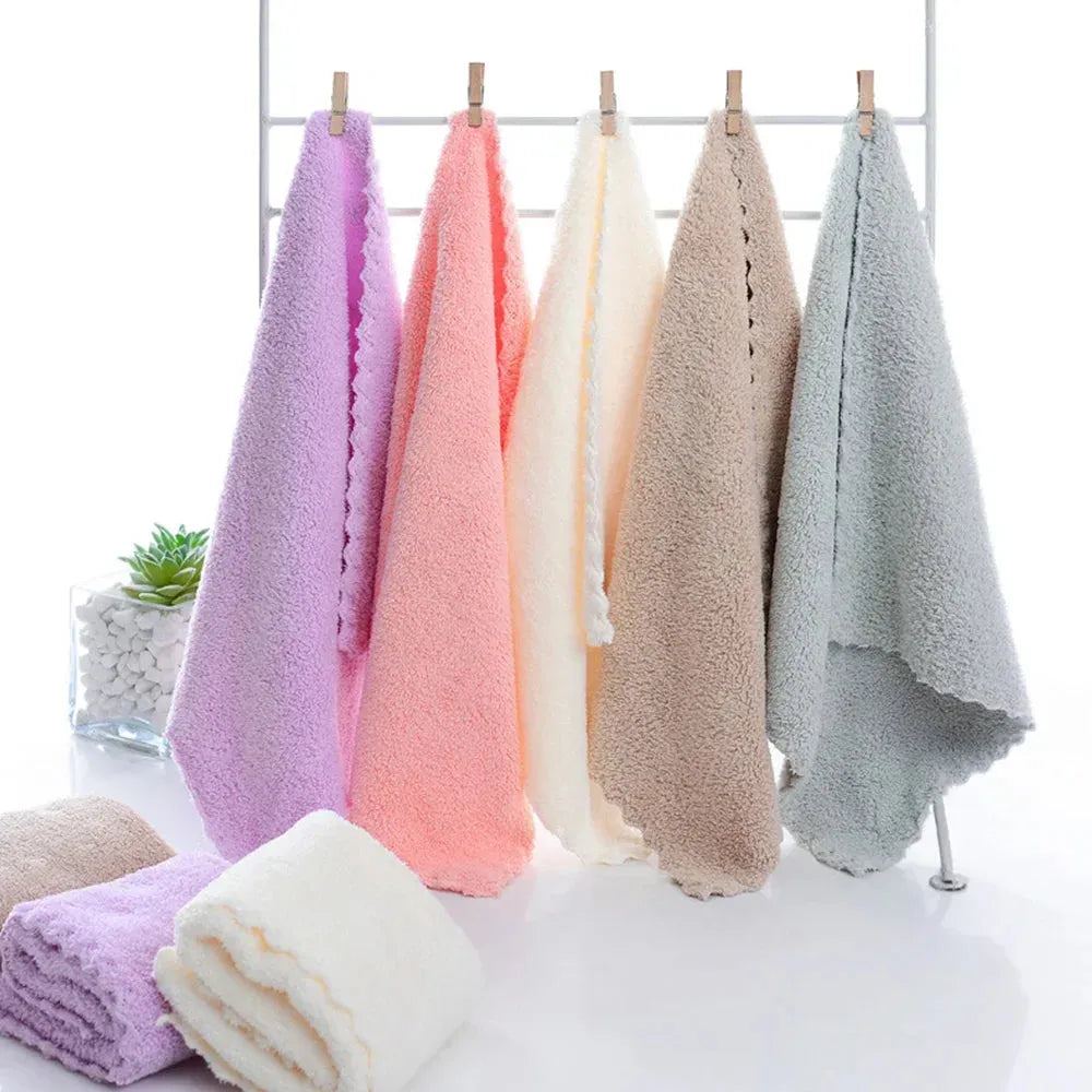 30*30cm Coral Velvet Quick Drying Microfiber Towels Cleaning Wipes Face Towels Square Washcloth Hand Towel Soft Water Absorption