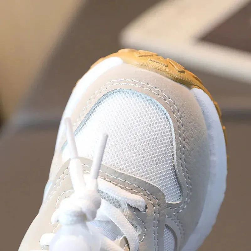 Children Four Season Sport Shoes Baby Sneakers Boys Mesh Breathable Anti-slip Running Shoes Girls Fashion Casual Clunky Sneakers