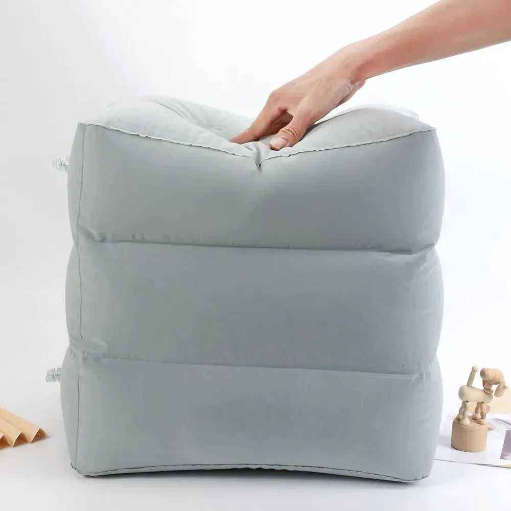 Travel Inflatable Three-layer Adjustable Foot Pillow Inflatable Footrest Sleep Sit Long-distance Train Car Foot Rest Footstool