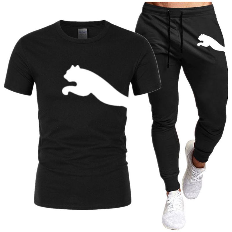 Men's Suit Fashion Sportswear Men's Short Sleeve T-shirt + Tracksuit Men's Casual Men's Wear Men's Jogging Suit