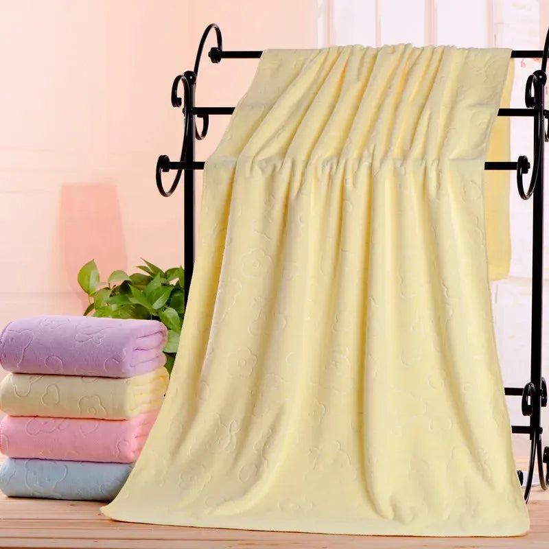70x140cm Bear Print Shower Towel Large Beach Towels Quick-drying Towel Bath Towel Absorbent Soft Comfort Microfiber Bathrobe