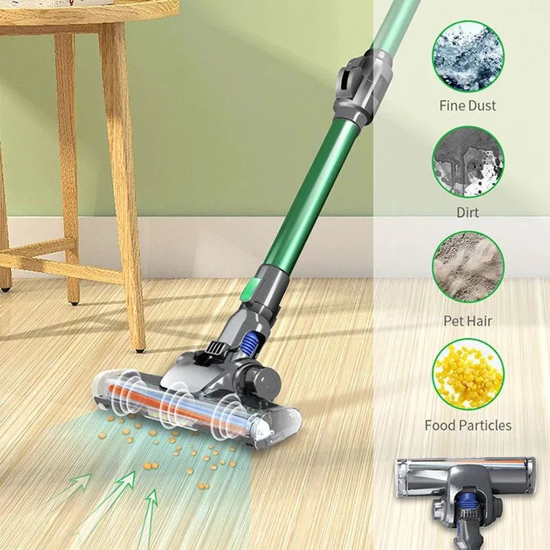 Wireless Portable Handheld Vacuum Cleaner 15kPa Powerful Suction Removable Battery LED Lighting 40min Runtime Home Floor Cleaner