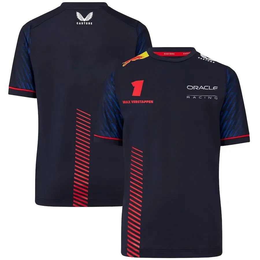 2024 New F1 T-shirt Summer Hot Selling Red Animal T-shirt Outdoor Sports Quick Drying Cycling Clothes Bull Racing Team Men's Top