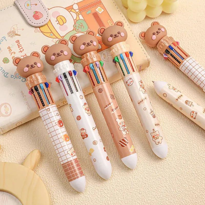 Ballpoint Pen Cartoon Bear 0.5mm Colorful Ink Gel Pens