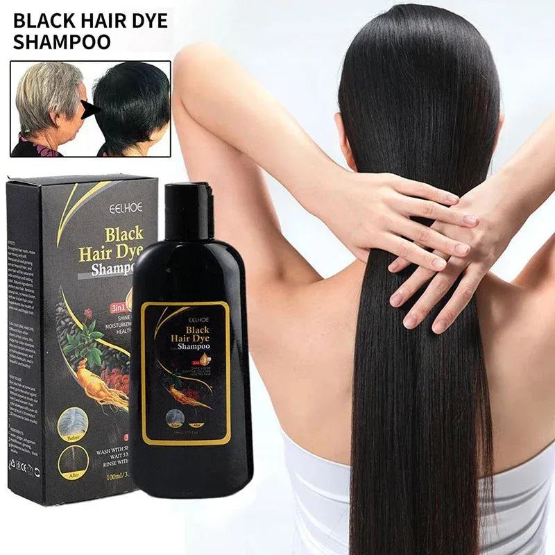 3 In 1 Dye Shampoo For Hair For Women Men Grey Coverage For Gary Dark Brown Black Hair Health Natural Herbal Hair Dye Shampoo