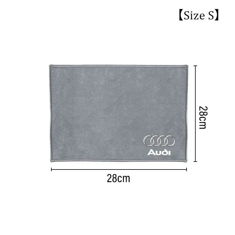 1pcs Car badge Care Cloth Microfiber Towel Car Cleaning For A4 B5 B6 A3 8P 8V 8L A5 A6 C6 C5 A1 A7 A8 Q2 Q3 TT Auto Accessories