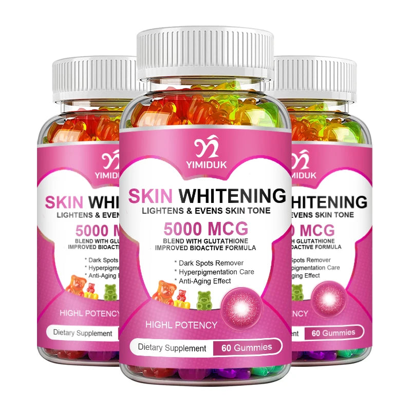 Glutathione Whitening Gummies Effective Skin Lightening Supplement Dark Spots, Hyperpigmentation Treatment Anti-Aging Antioxidan