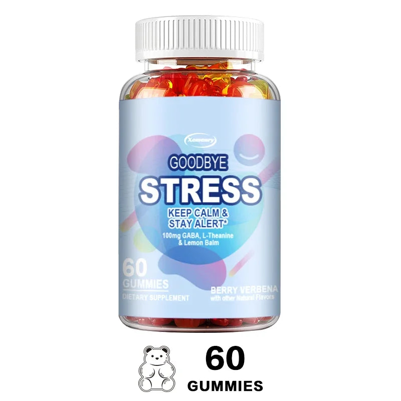 Goodbye Stress Gummies - with GABA, L-Theanine, Lemon Balm - Relieve Stress, Improve Negative Emotions, and Relax