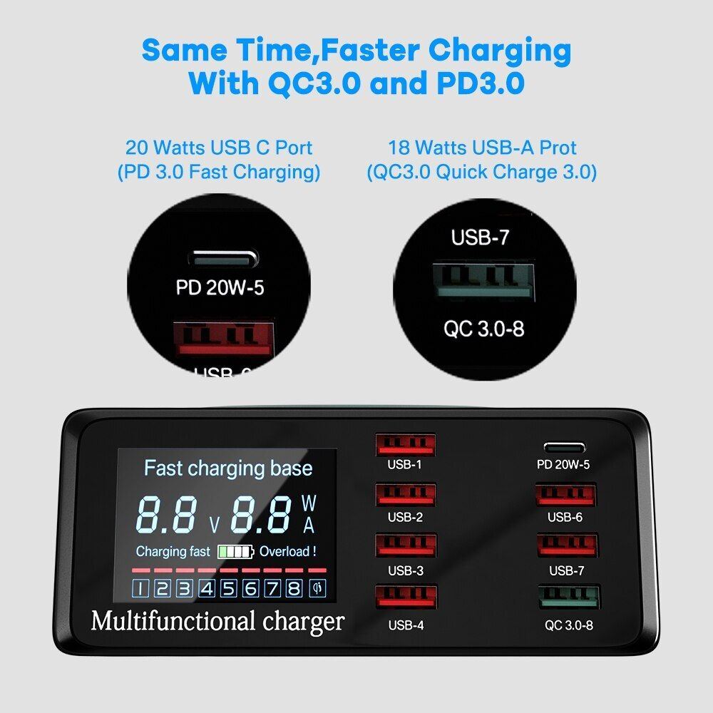 Digital Display Screen Quick Charge