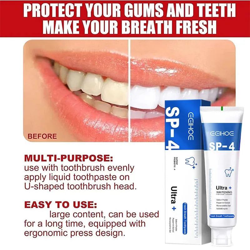 Sp 4 Probiotic Caries Whitening Toothpaste Cleaning Teeth Repair Cavites Cleaner Plaque Remover Fresh Breath Dental Gum Care