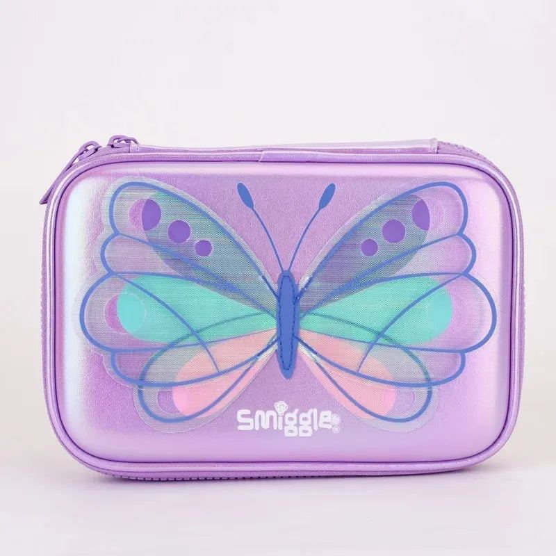 2023 New Australia Smiggle Original Girls Backpack Purple Butterfly Schoolbag Waterproof 16 Inches Fashion Gift Backpack