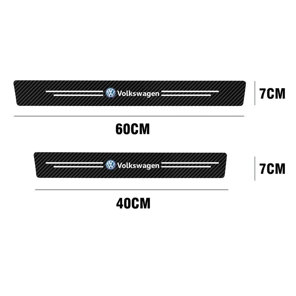 Car Styling Threshold Strip Stickers Auto Carbon Fiber Anti-Scratch Sticker Door Sill Protector Accessories For Volkswagen VW