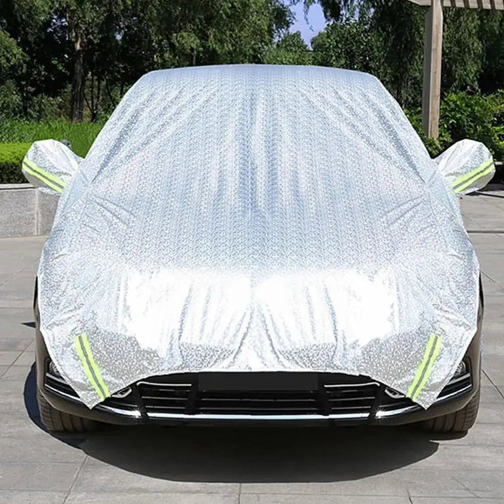 Universal Half Car Cover Shade Cover Outdoor Reflection Aluminum Film Waterproof Auto Cover For Sedan Hatchback Suv E2p5