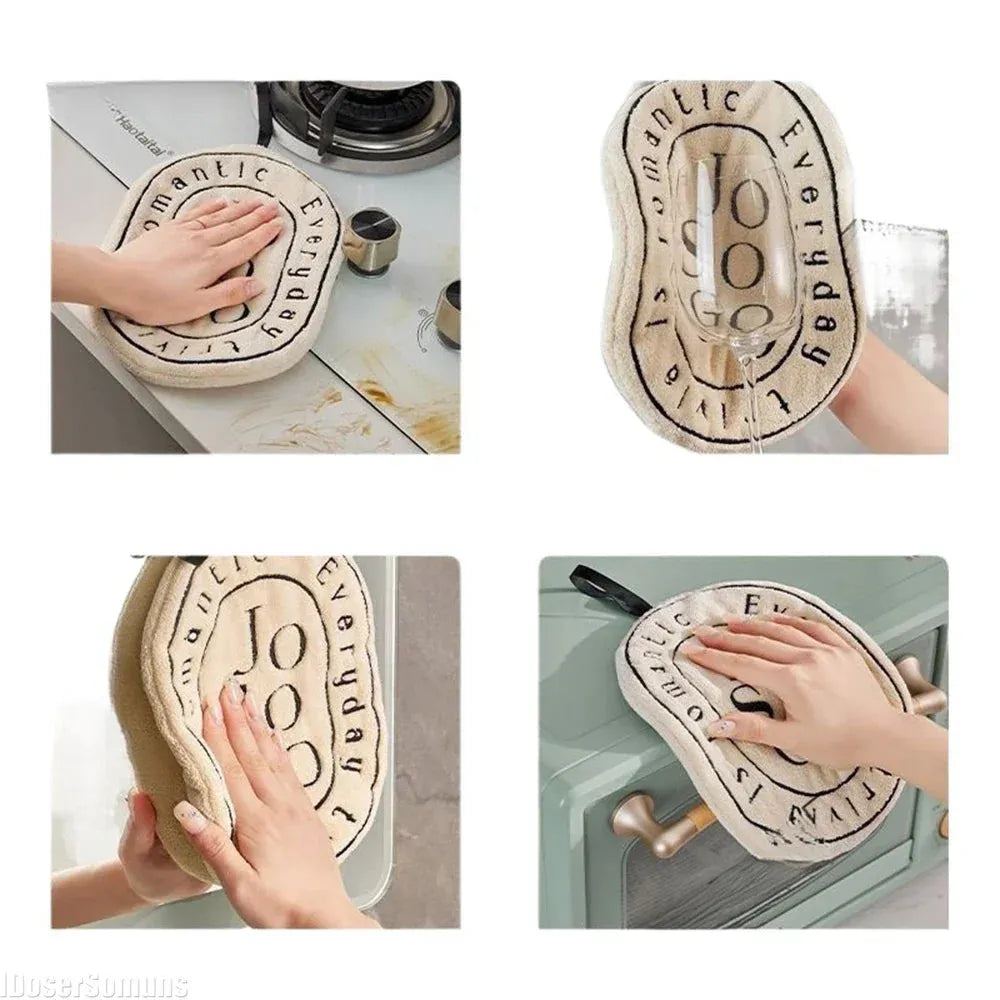 The New-style Hand Towel Home Hanging Thickened Convenient Double-layer Speed Dry Absorbent Hand Cloth Kitchen and Bathroom Foot