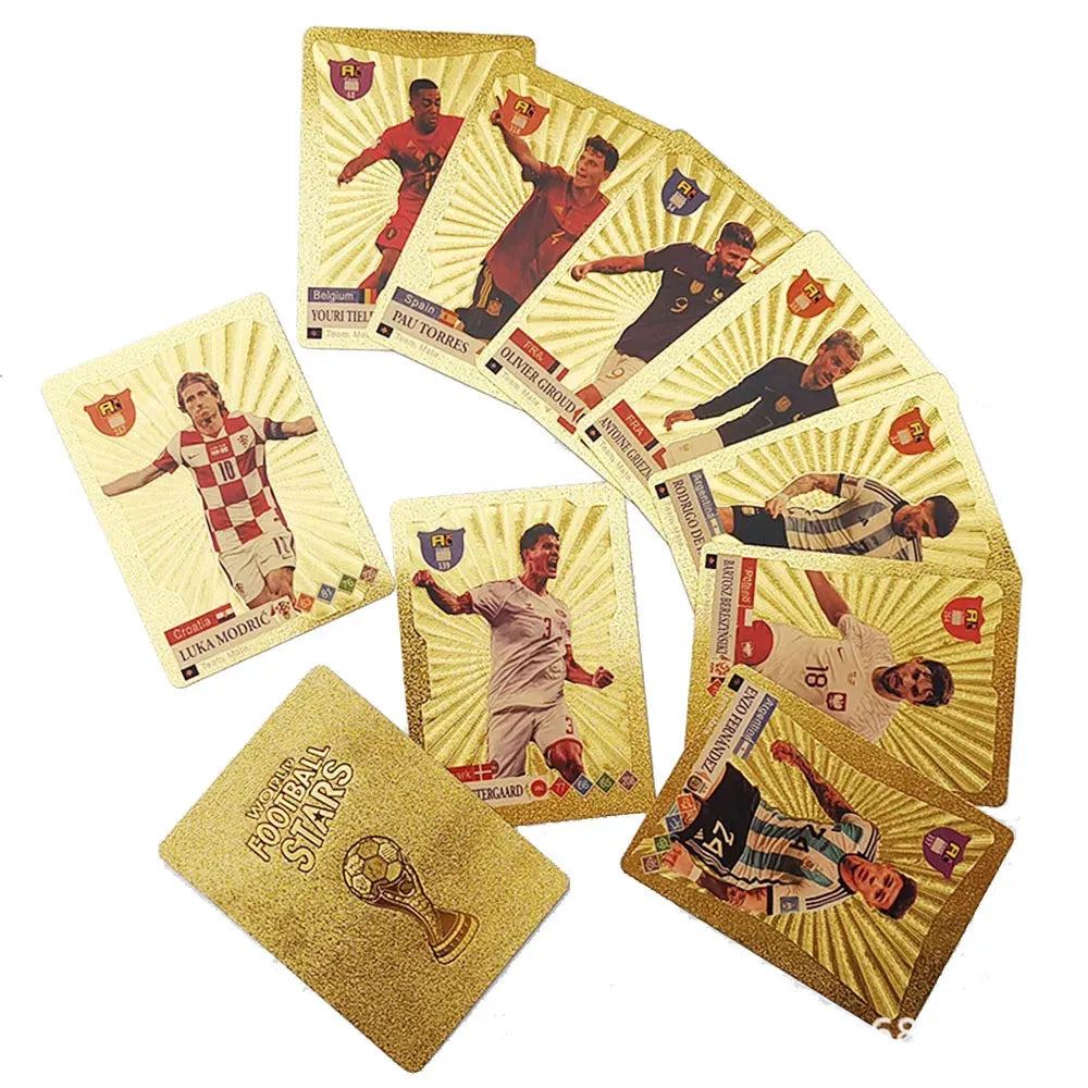 55Pcs Messi Ballsuperstar Gold Card Star Limited Edition Signature Series Trading Football Player Card Children's Fan Gift Pack