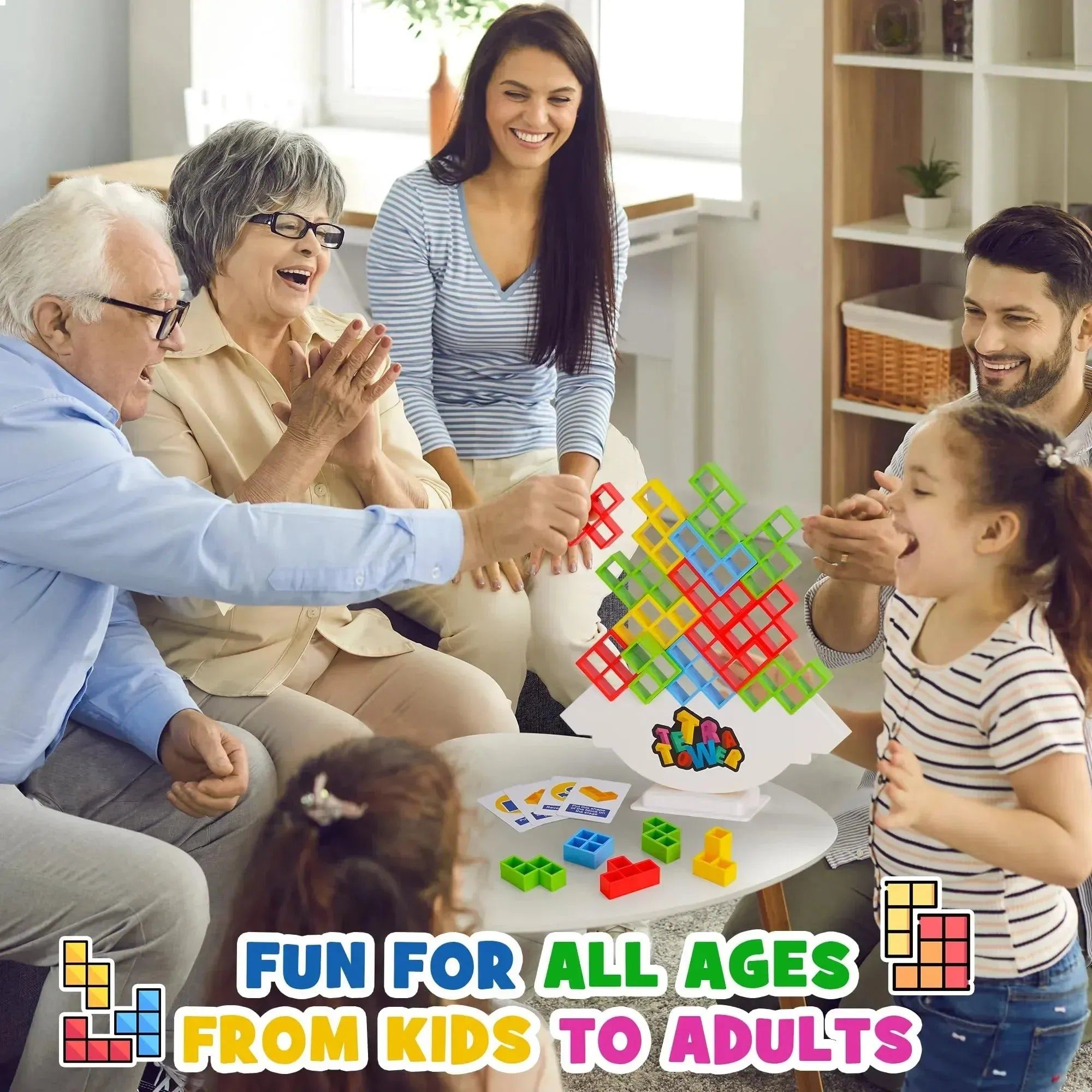 Building Block Brick Toy Balance Stacked Tetra Tower Game
