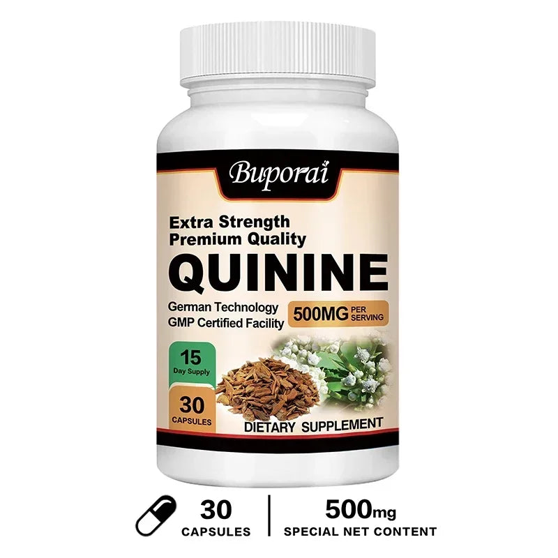 Quinine Capsules 500mg - Relieve Leg Cramps, Aid Digestion, Enhances Immunity