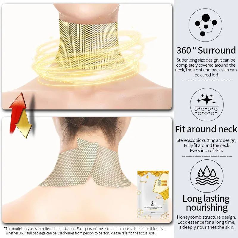 Honey Firming Neck Mask Moisturizing Anti Wrinkles Anti-aging skincare Neck Masks Beauty Necks Skin Care Products 5pcs