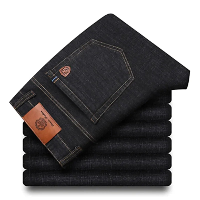 2024 Fashion Men Stretch Loose Straight Jeans Casual Elastic Slim Fit Denim Pants Male Brand Business Trousers Large size 38 40