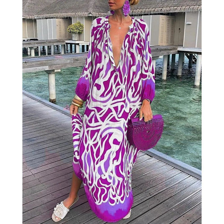 Long Dress for Women Loose Dresses Graphics Print Y2k Casual Punk Elegant Holiday Loose Autumn Gothic Vintage dresses - Jointcorp