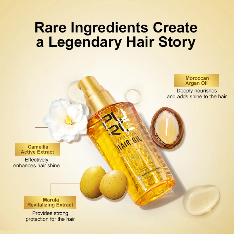 PURC Smoothing Hair Oil Amino Acid Argan Oil Hair Essence Soft Repair Damaged Anti-Frizz Hair Scalp Treatment Hair Care