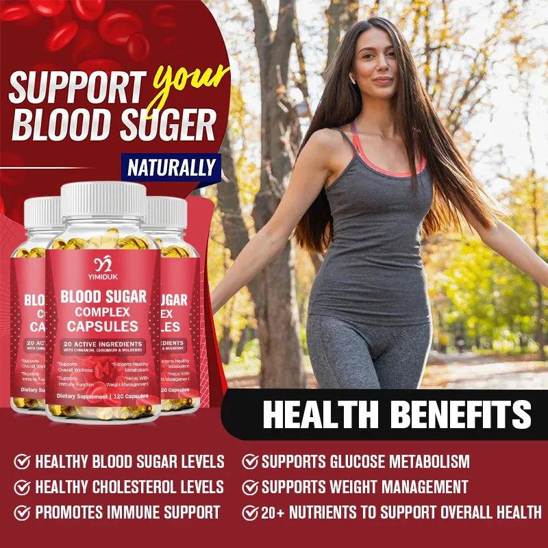Blood Sugar Complex Capsule Supplement Powerful Antioxidant Protection and Support Immune Functions