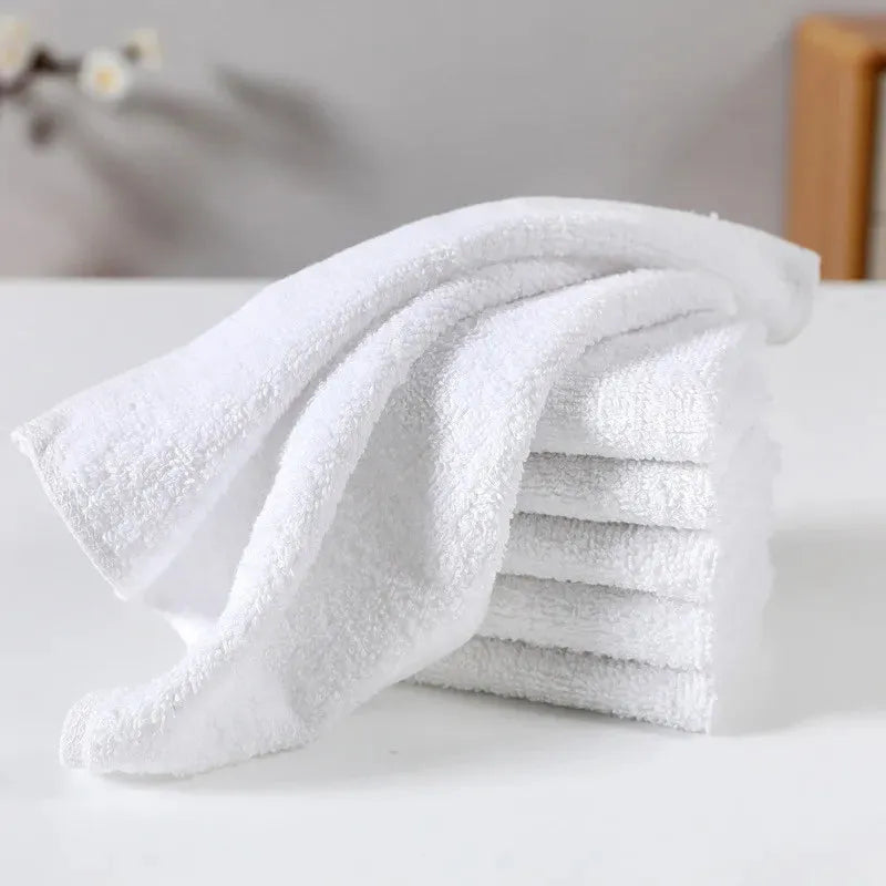 4Pcs 25x25cm White Soft Cotton Small Square Home Hotel Bathroom Multifunctional Cleaning Hand Towel