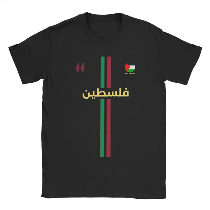 Palestine Football Palestinian Map T-Shirts Men Novelty Cotton Tee Shirt Crewneck Short Sleeve T Shirts Birthday Present Tops