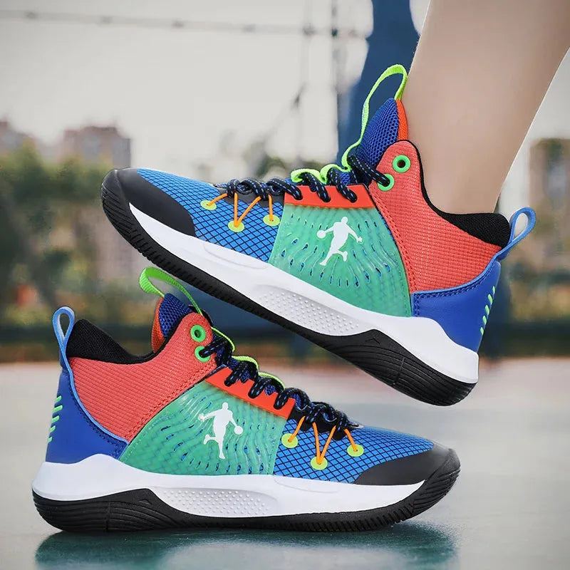 Kids Basketball Shoes Sport Cushion Children's Sneakers Non-Slip Rubber Sole Boys Casual Shoes for Girls Outdoor Walking Sneaker