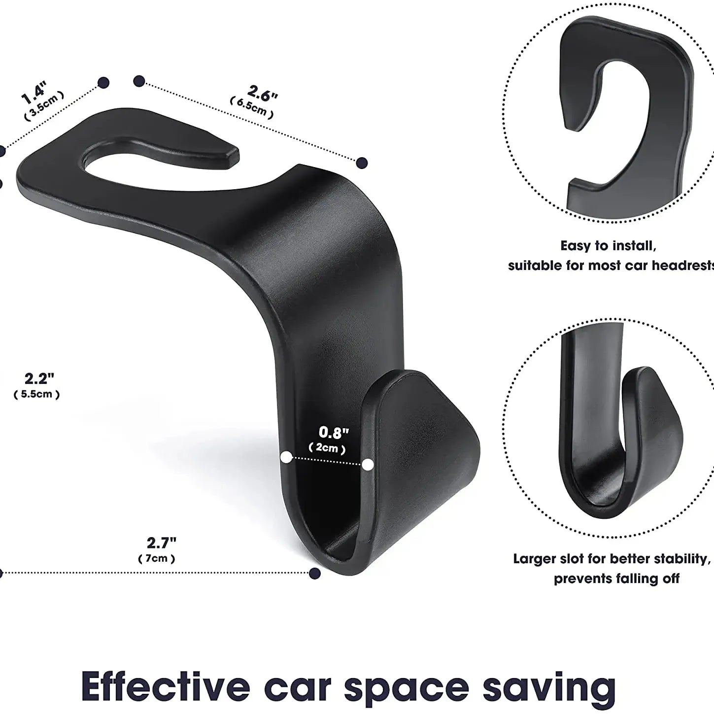 4Pack Hooks for Bags Car Clips Front Seat Headrest Organizer Holder Auto Fastener Hangers Car Storage Interior Accessories