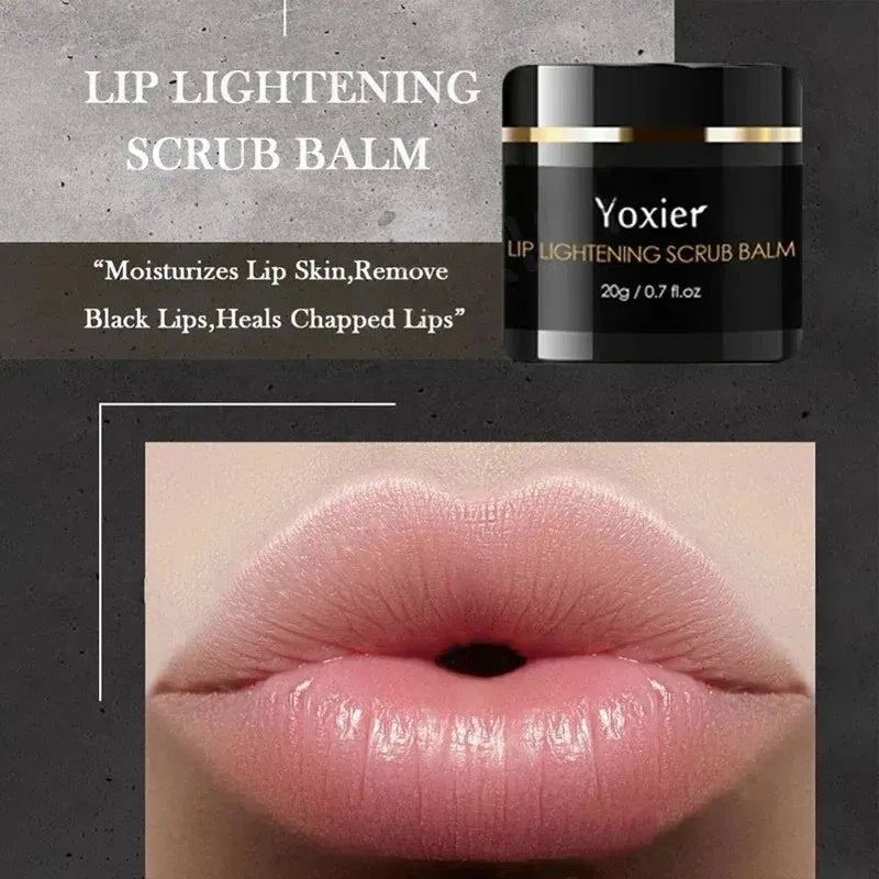 Lip Lightening Scrub Balm For Dark Lips Remove Dark Smoke Lips Exfoliating Repair Fine Lines Moisturizing Brightening Lip Care