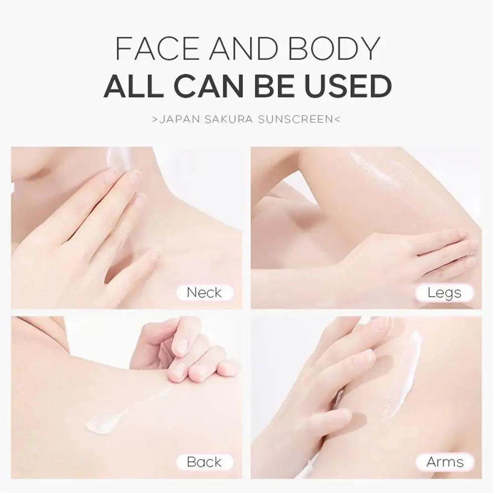 Sakura Sunscreen SPF50 UV Isolation Lotion Cream Waterproof Anti-sunburn Natural Moisturizing Facial Sun Block Face Care Cream