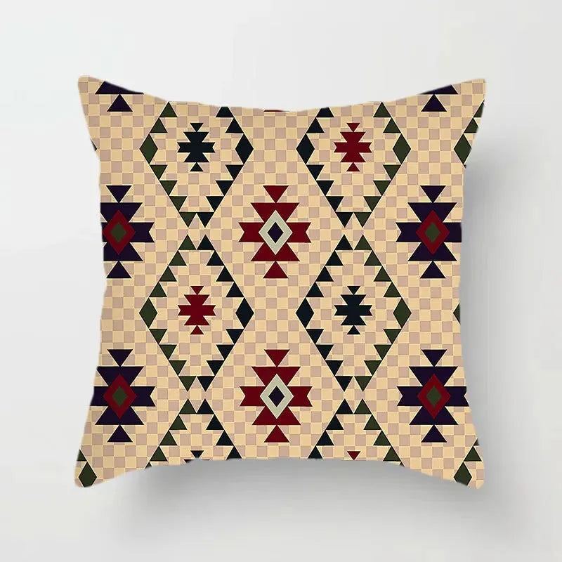 Pillow Sofa Bed Ethnic Style Bohemian Geometry Photo Homestay New Moroccan Backrest Cushion Cover Retro Family