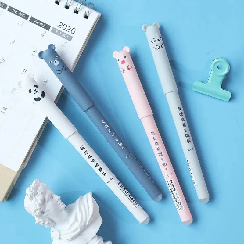 Kawaii Erasable Gel Pen Set Washable Handle Pen Grip School Stationery