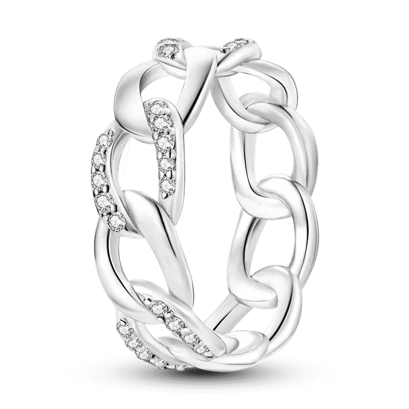 Sterling Silver Cocktail Ring Geometric Cubic Zircon for Women