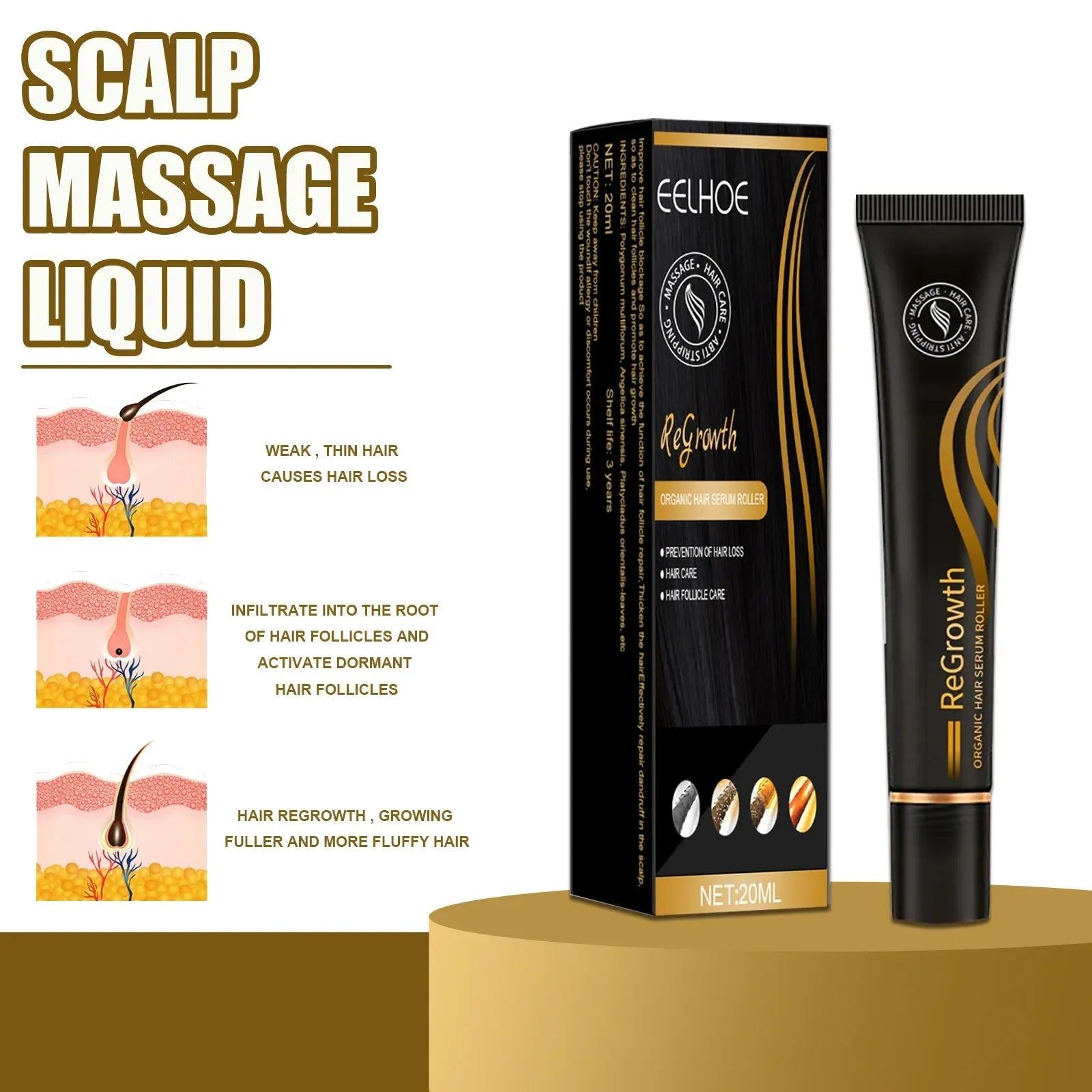 Hair Growth Essence Oil Roll-on Massage The Scalp To Accelerate Absorption Scalp Irritation Nourish Hair Roots Prevent Hair Loss