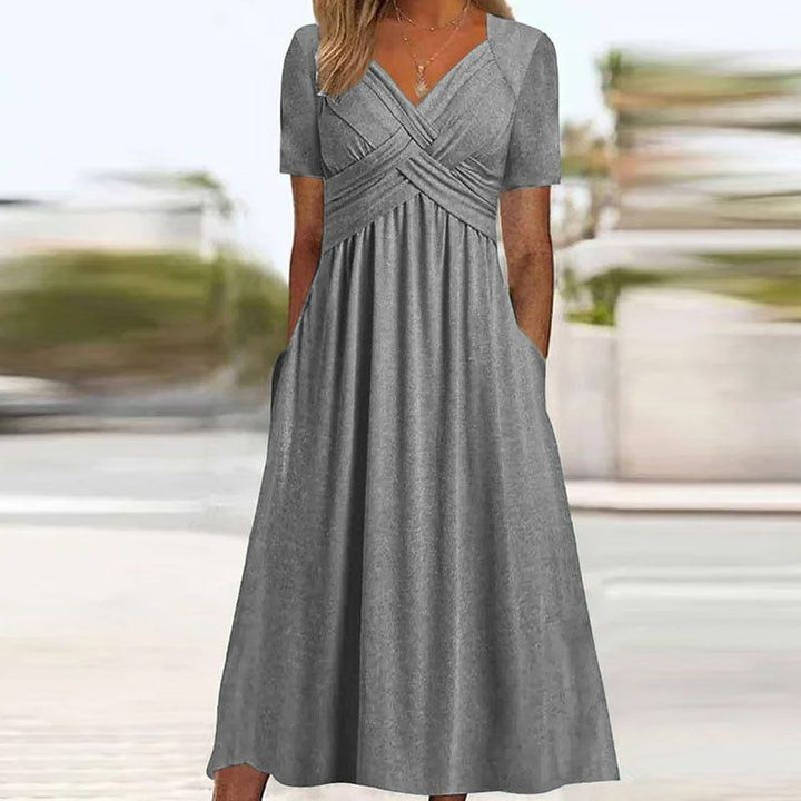 Summer Fashion Beach Short Sleeve Long Dress Women'S Elegant Vintage dresses - Jointcorp