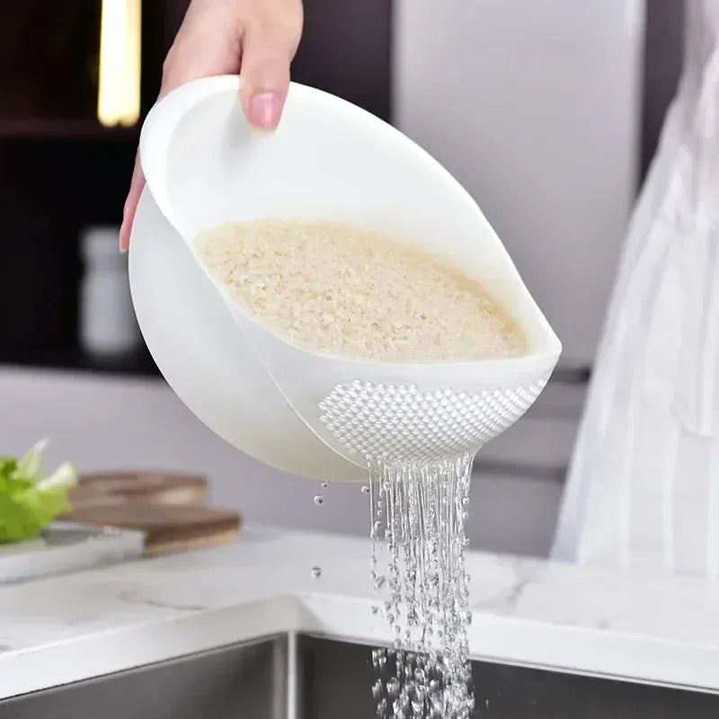 Rice Sieve Plastic Colander Kitchen Drain Basket with Handles Rice Bowl Strainer Strainer Basket Sink Drain Kitchen Tools