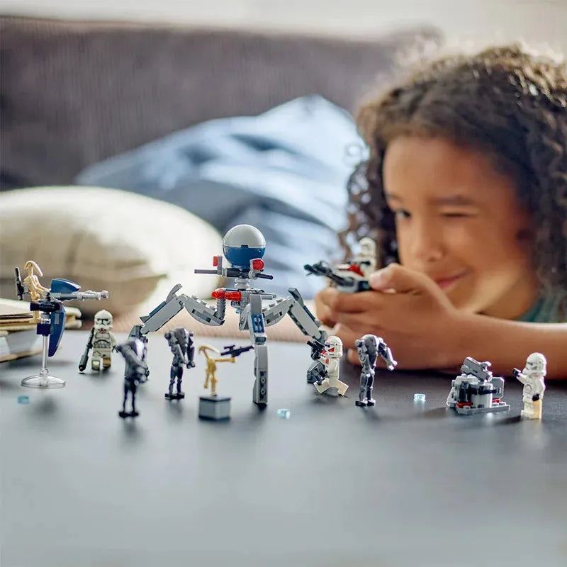 LEGO Star Wars TM 75372 Clone Soldier And Combat Robot Battle Set Assembled With Building Blocks