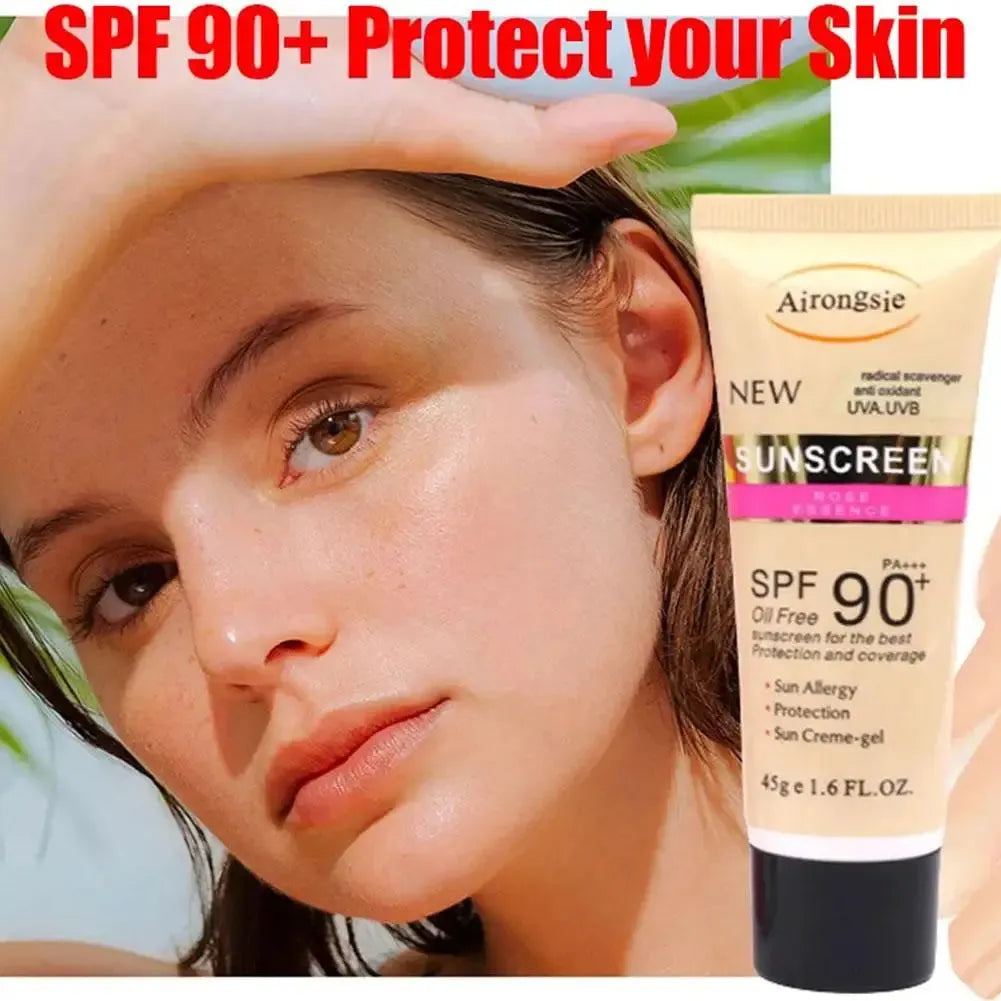Spf 50+ Sunscreen  Spf 90+ Sun Protection Hydrating Moisturizing Skin Waterproof Sunblock Lotion Oil Control For Skin Care