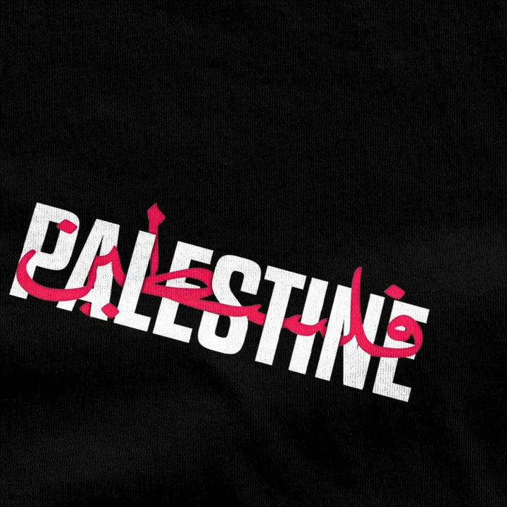 Palestine Word Arabic And English T Shirt Summer Y2K Funny T-Shirts Pure Cotton Trending Tshirt For Men Short Sleeves  Clothing