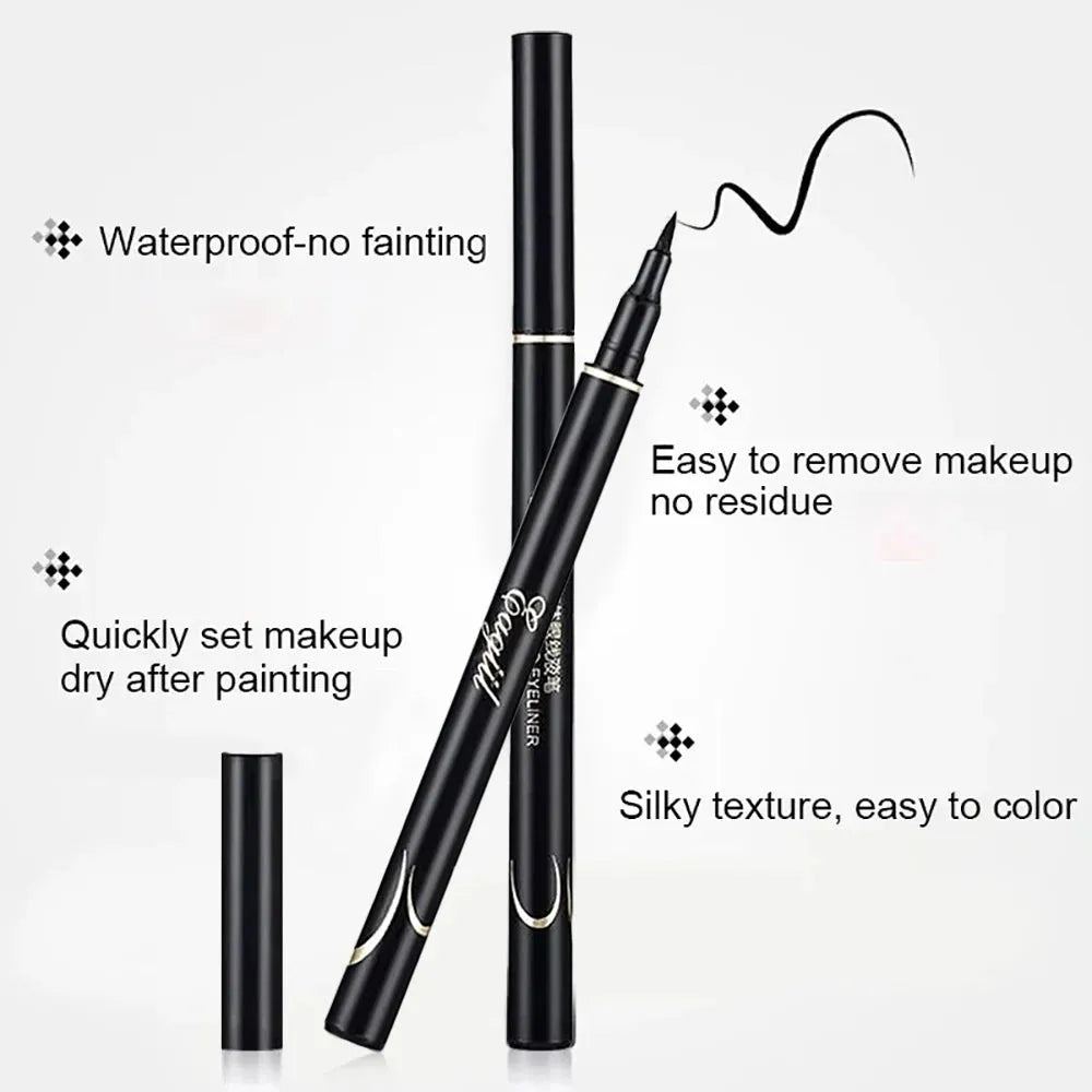 Black Liquid Eyeliner Waterproof Long Lasting Eye Liner Pencil Quick Drying Not Bloom Natural Eyeliner Liquid Pen Cosmetic Tools