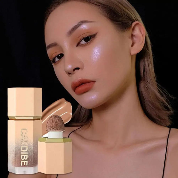 Face Liquid Bronzer Contour Cream with Sponge Waterproof Highlight Shadow Face Cosmetics Foundation Makeup Nose Brighten Fa I5J0