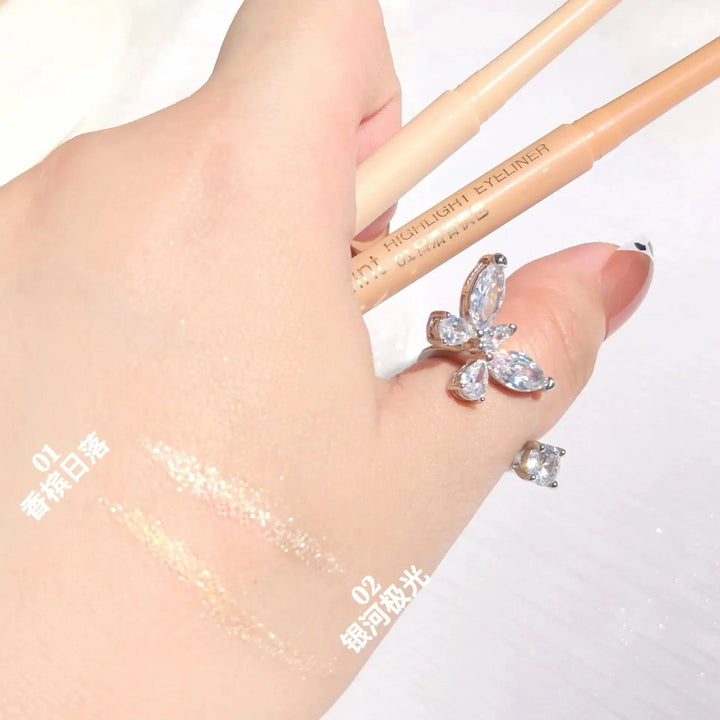 Diamond Glitter Eyeshadow Liner Pencil Eye Makeup Highlighter Waterproof Matte Pink Silkworm Champagne Gold Eyeliner Pen