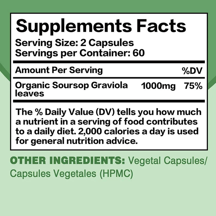 Soursop Graviola - Support,Regeneration,Stress Relief,Immune Digestion Cellular Beauty Health