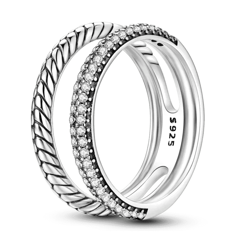 Sterling Silver Cocktail Ring Geometric Cubic Zircon for Women