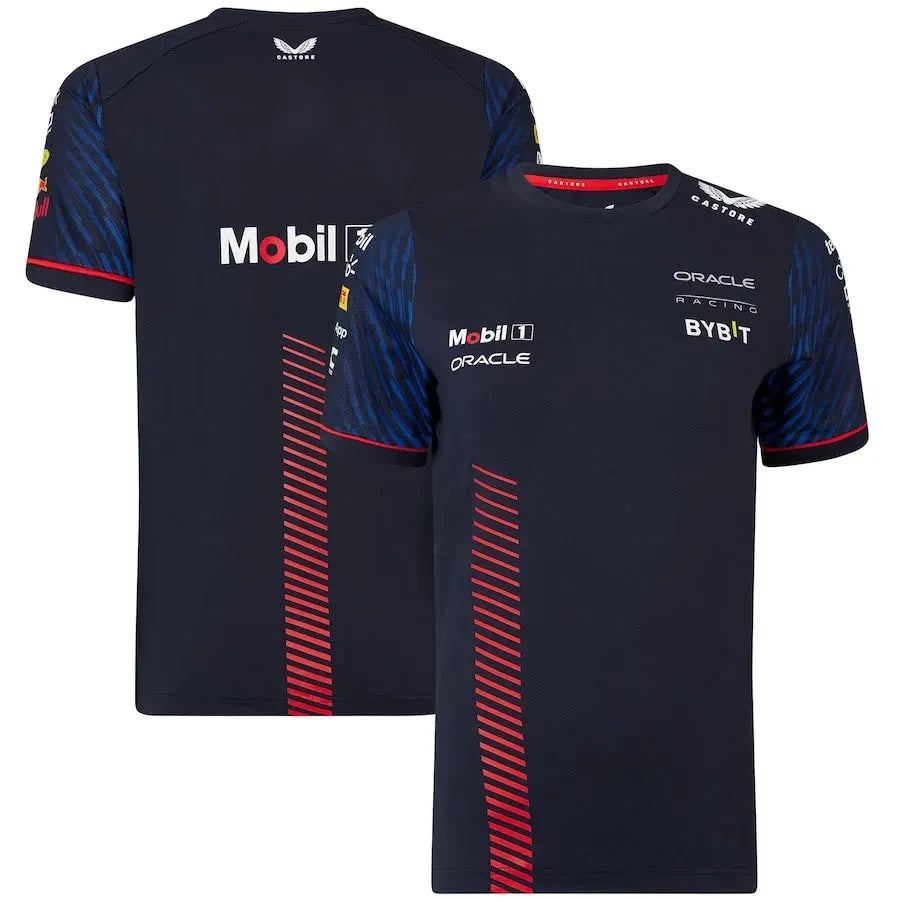 2024 New F1 T-shirt Summer Hot Selling Red Animal T-shirt Outdoor Sports Quick Drying Cycling Clothes Bull Racing Team Men's Top